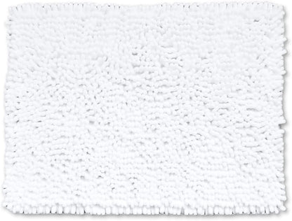 Jumbo Noodle Deep Pile Bobble Bath Mat in White