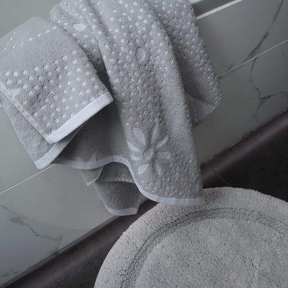 Floral Design Marrakesh Bath Towels in Grey