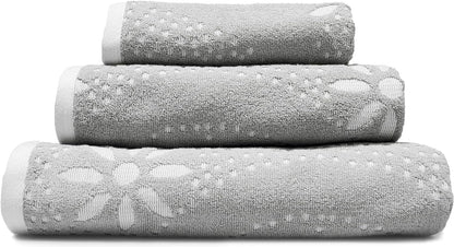 Floral Design Marrakesh Bath Towels in Grey