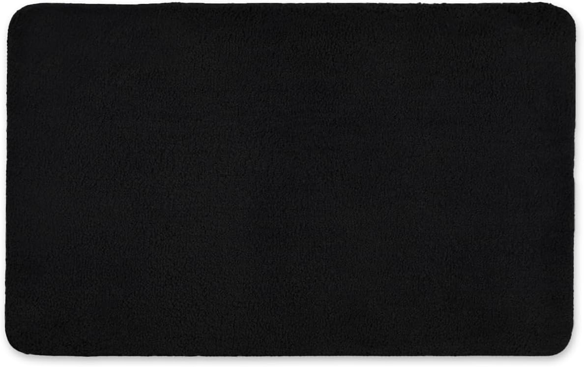 Microfibre Bath & Pedestal Mats Black