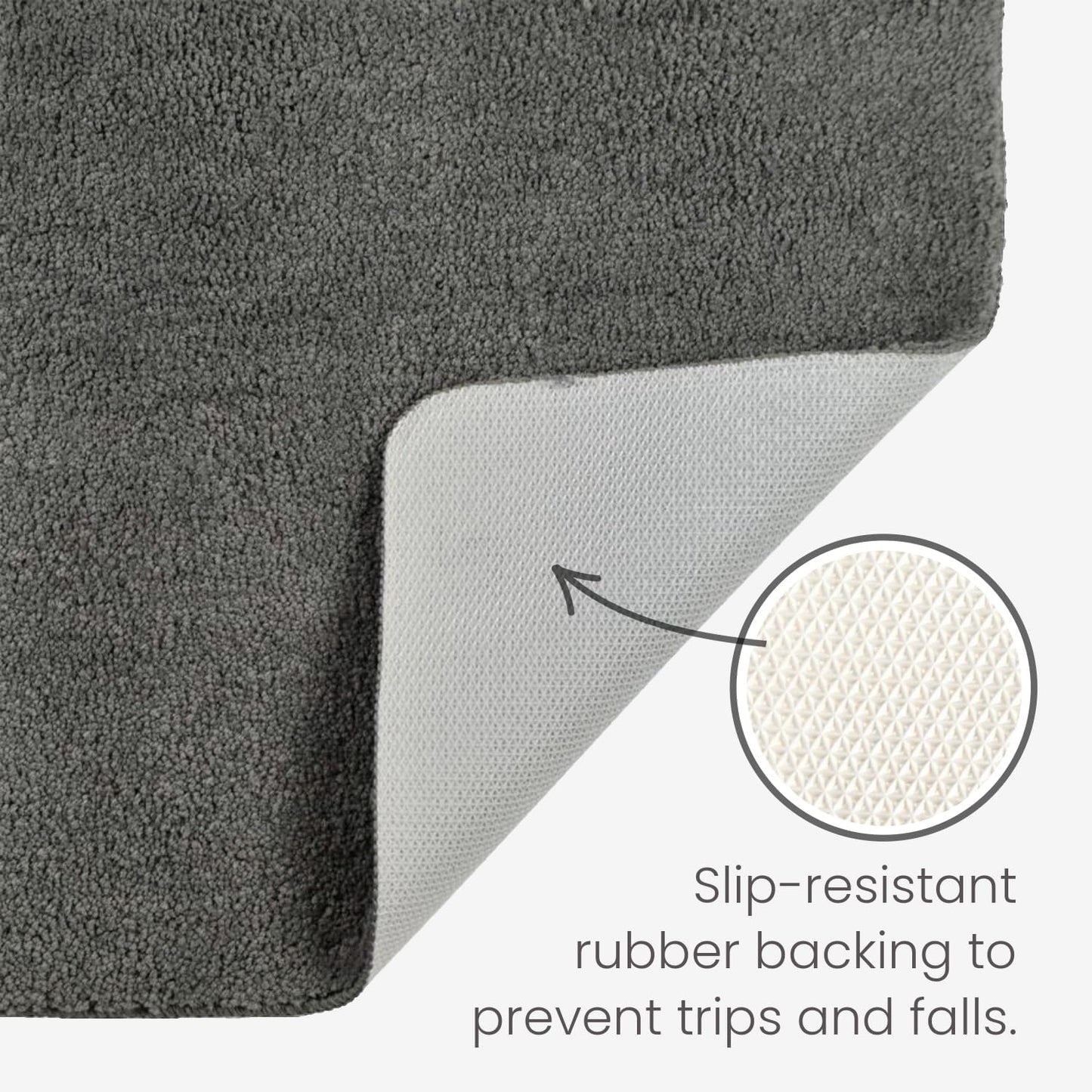 Microfibre Bath & Pedestal Mats Charcoal