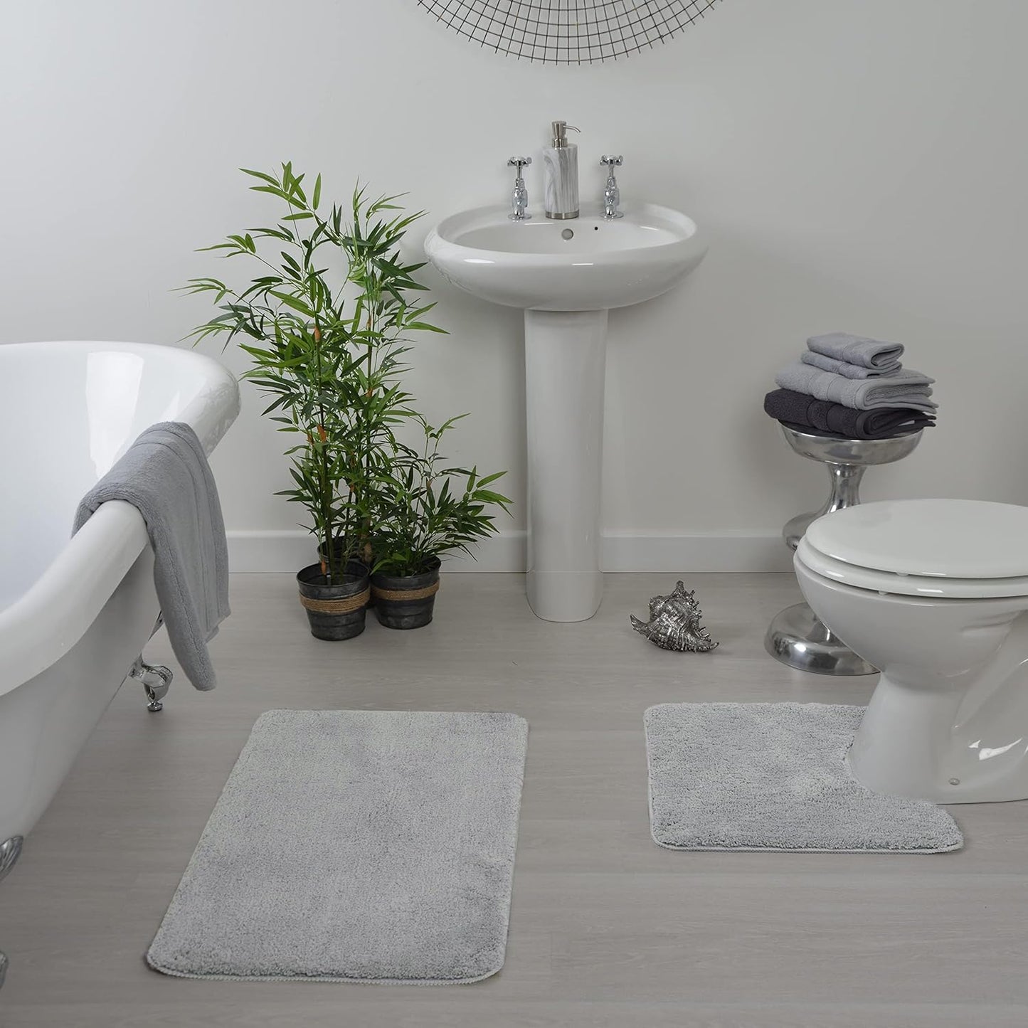 Microfibre Bath & Pedestal Mats Dove Grey