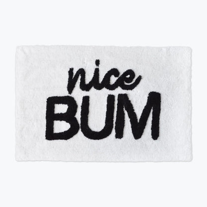 NICE BUM Bath Mat in White & Black