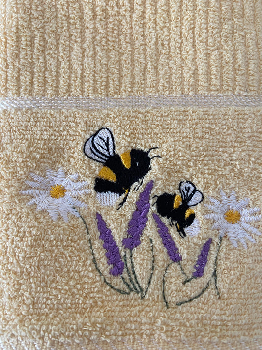 Bees in The Meadow Tea Kitchen Towel Lemon