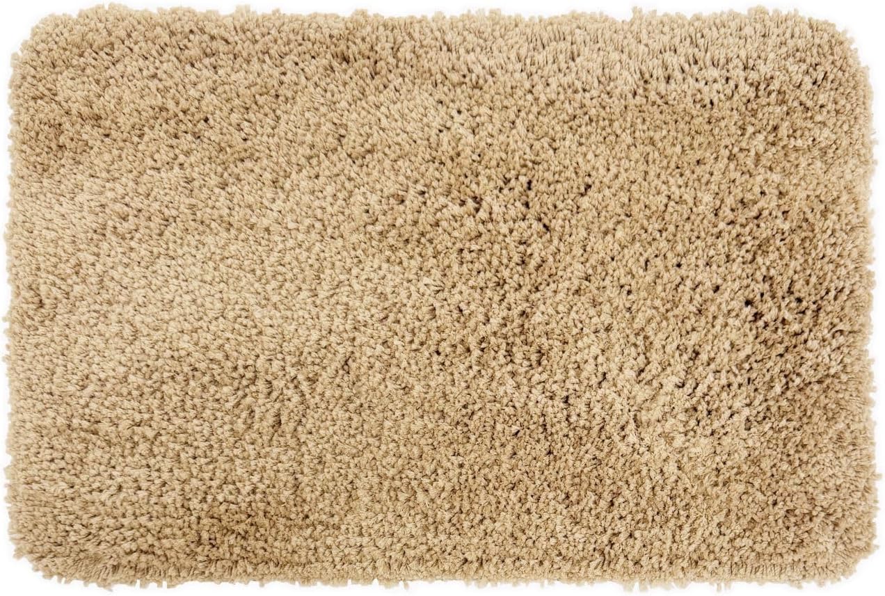 Deep Pile Oddessey Shaggy Bath Mat Beige