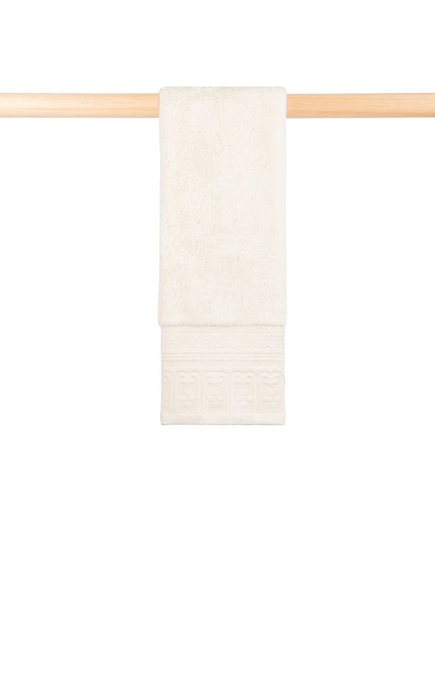 100% Cotton Jacquard Design Bath Towels Natural