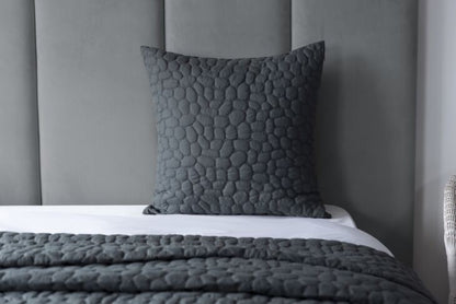 Porto Quilted Bedspread in Charcoal Grey