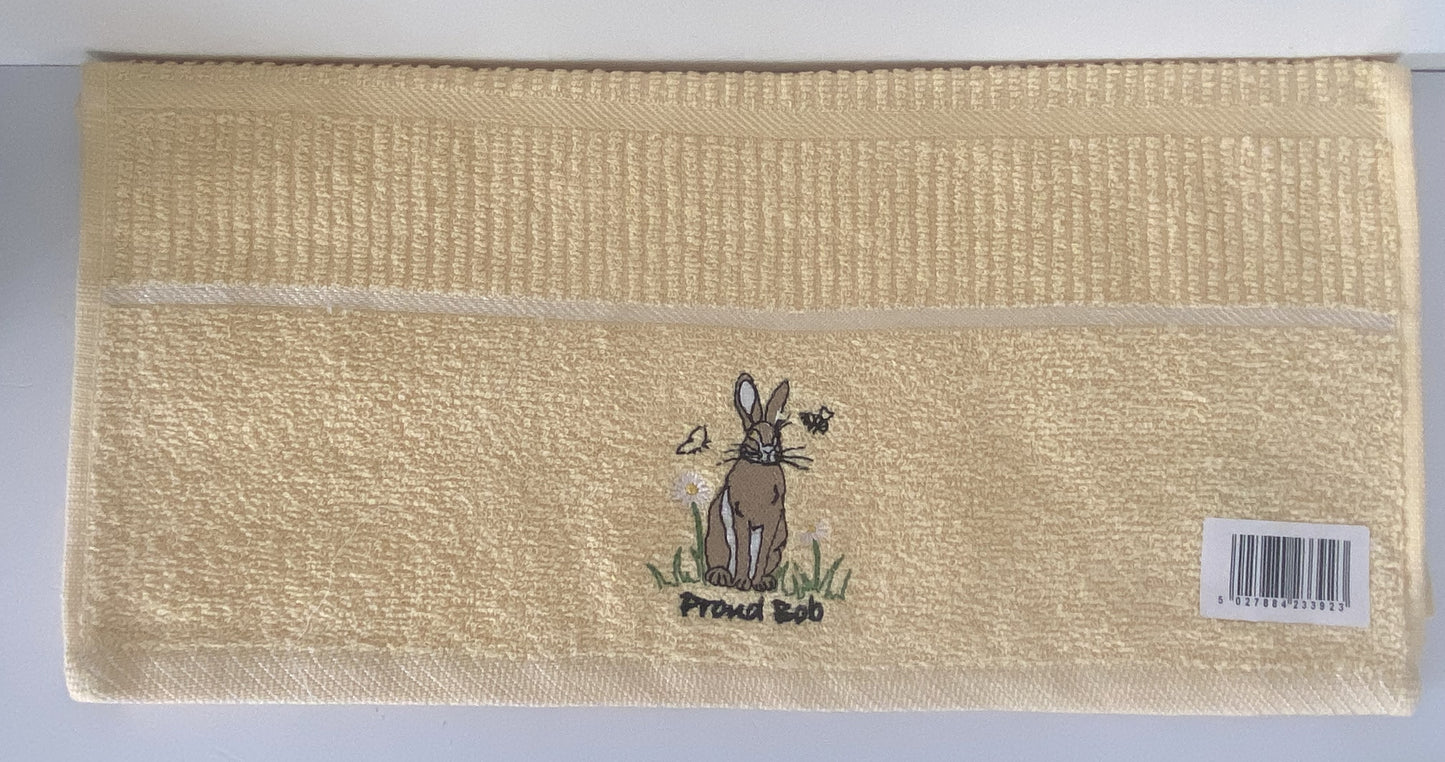 Proud Bob Hare Design Tea Kitchen Towel in Lemon