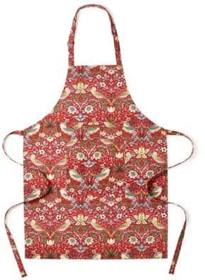 William Morris Strawberry Thief Red Kitchen Linen