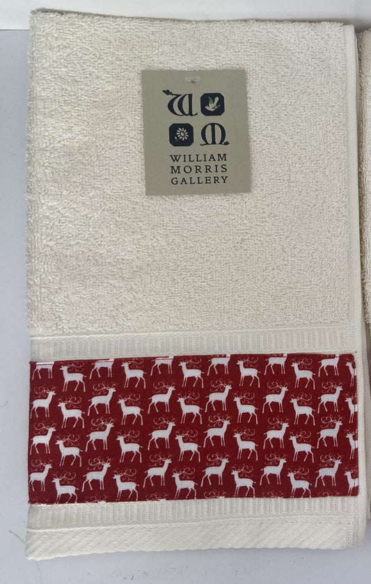 Christmas Reindeer Hand Towel Cream