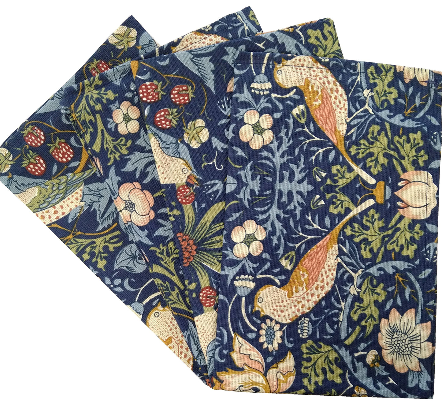 William Morris Strawberry Thief Navy Blue Kitchen Linen