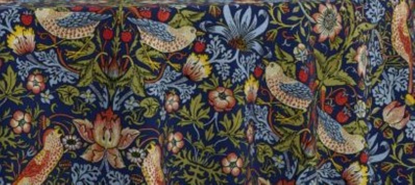 William Morris Strawberry Thief Navy Blue Kitchen Linen