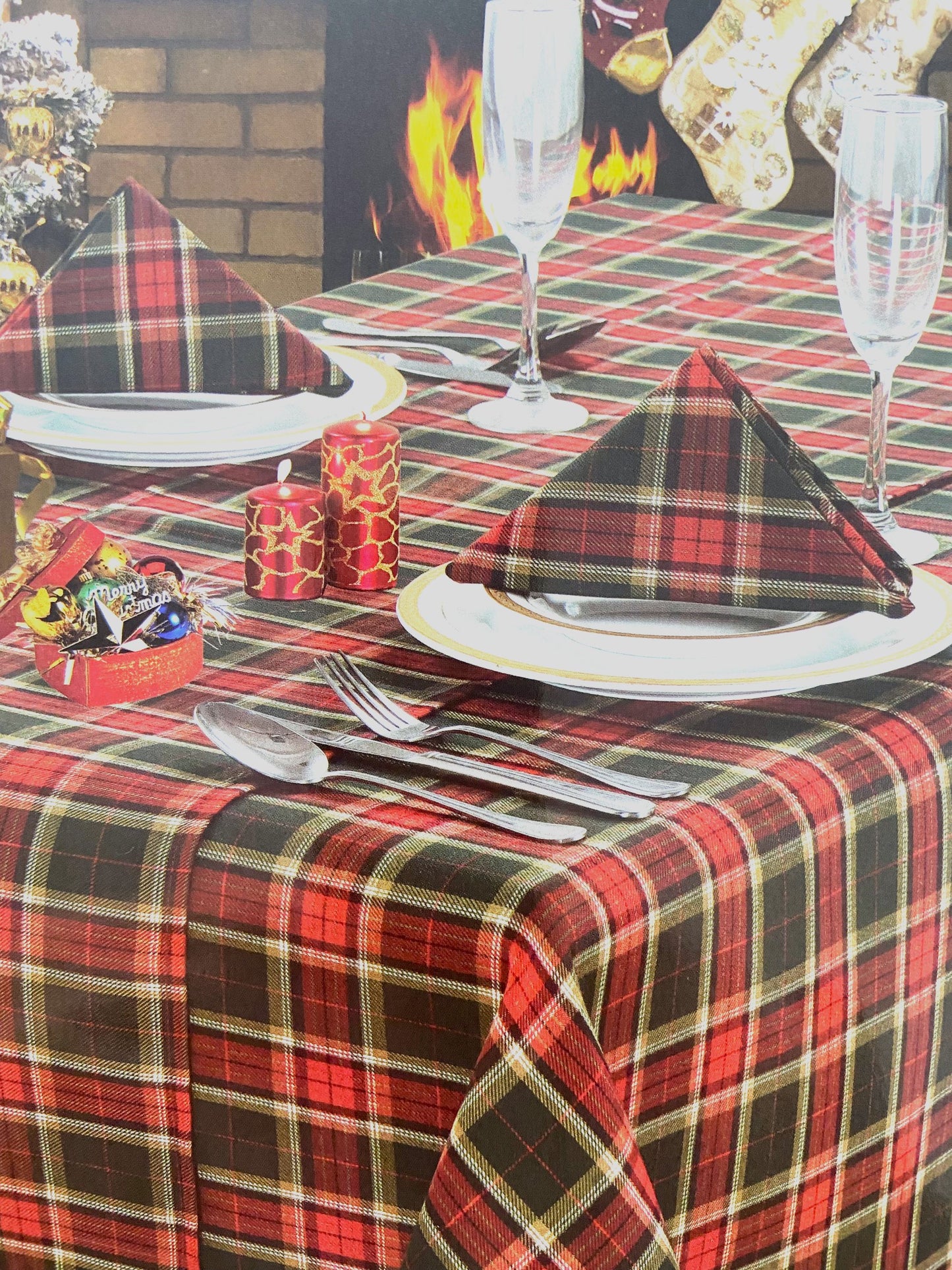 Traditional Tartan Table Cloth, Runner Easycare