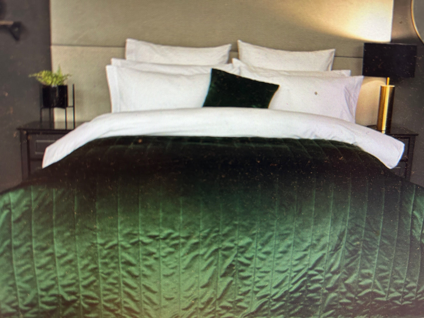 Quilted Faux Suede Bed Runner or Cushion Emerald Green