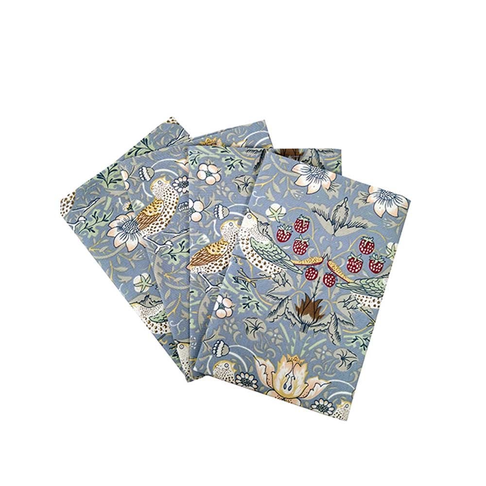 William Morris Strawberry Thief Blue Kitchen Linen