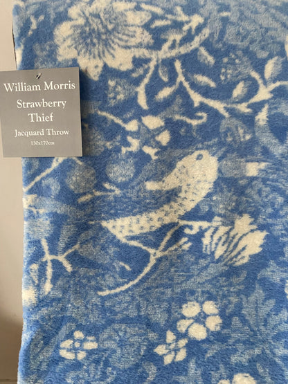 Strawberry Thief Throw Blanket in Blue