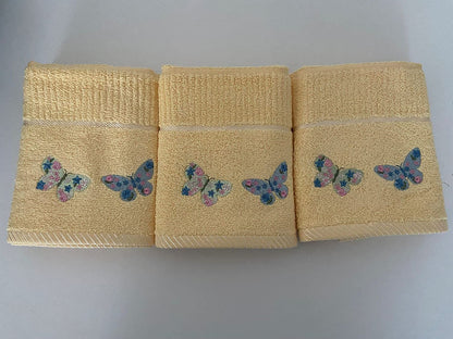 Two Butterfly Design Tea Kitchen Towel Lemon