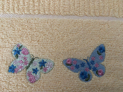 Two Butterfly Design Tea Kitchen Towel Lemon