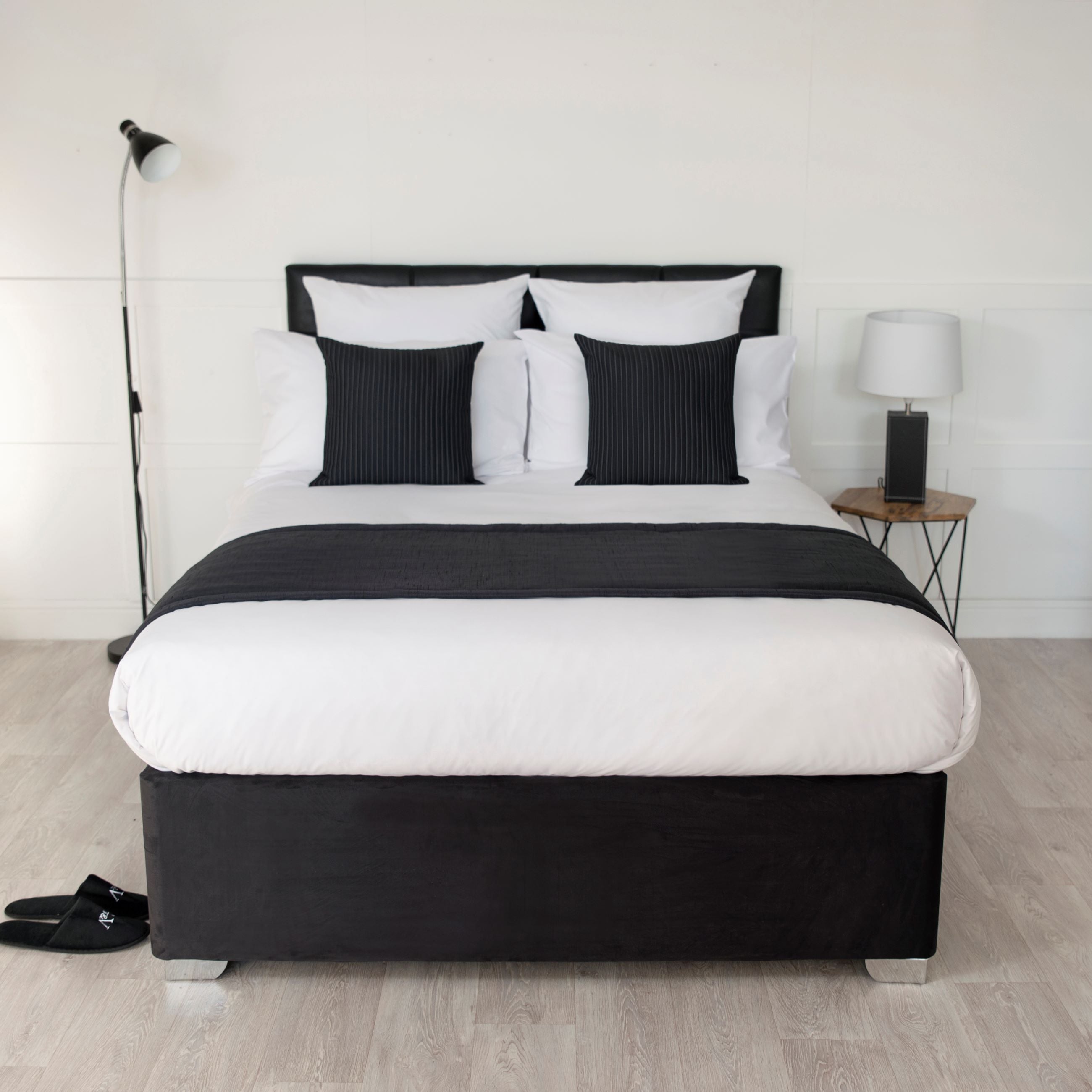 Black suede deals bed