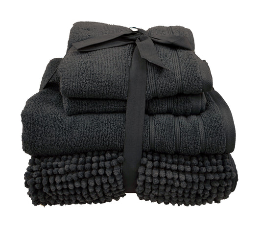 Four Piece Towel Bath Mat Bale Charcoal