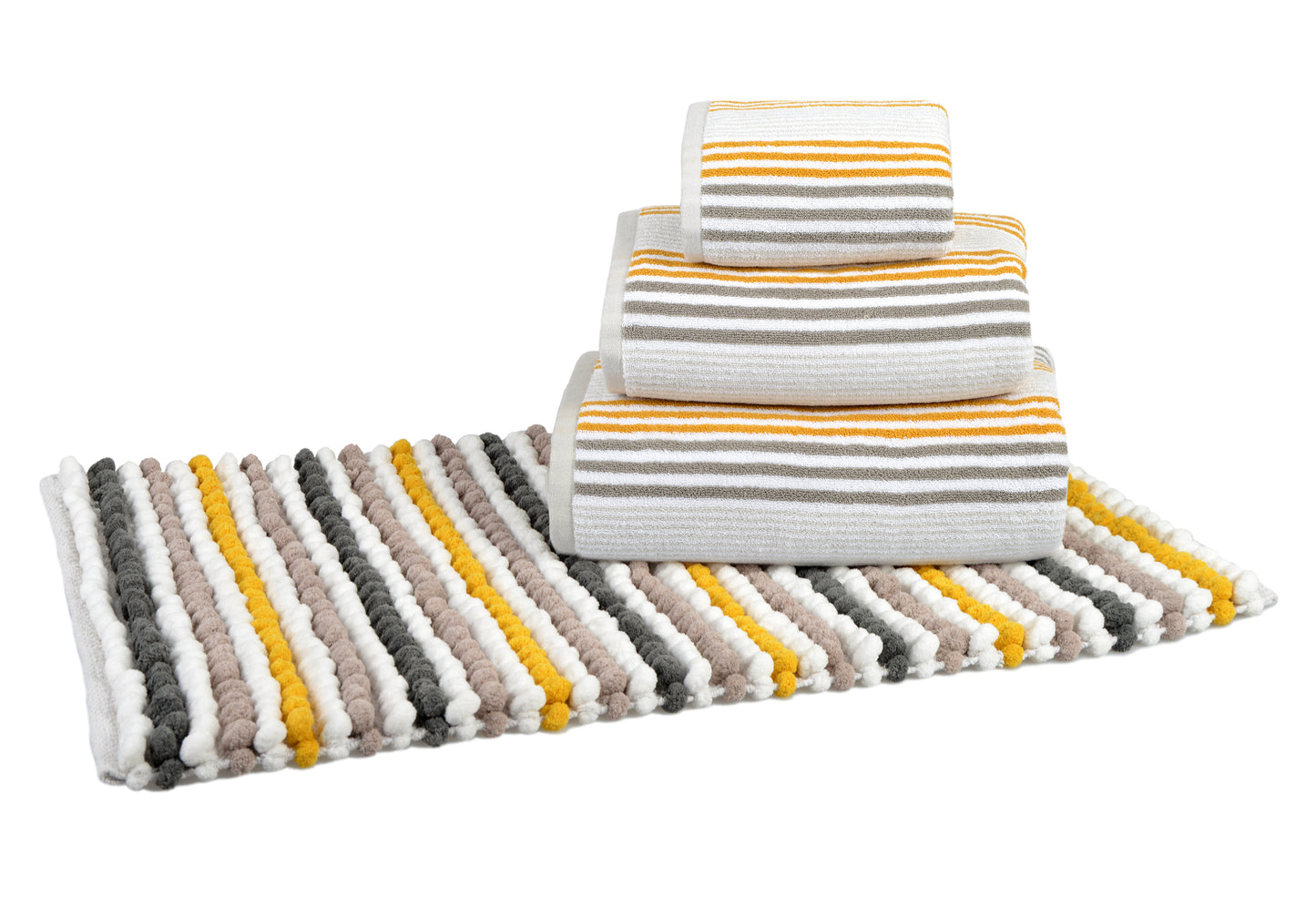 Bobble Bath or Pedestal Mat in Grey Ochre White