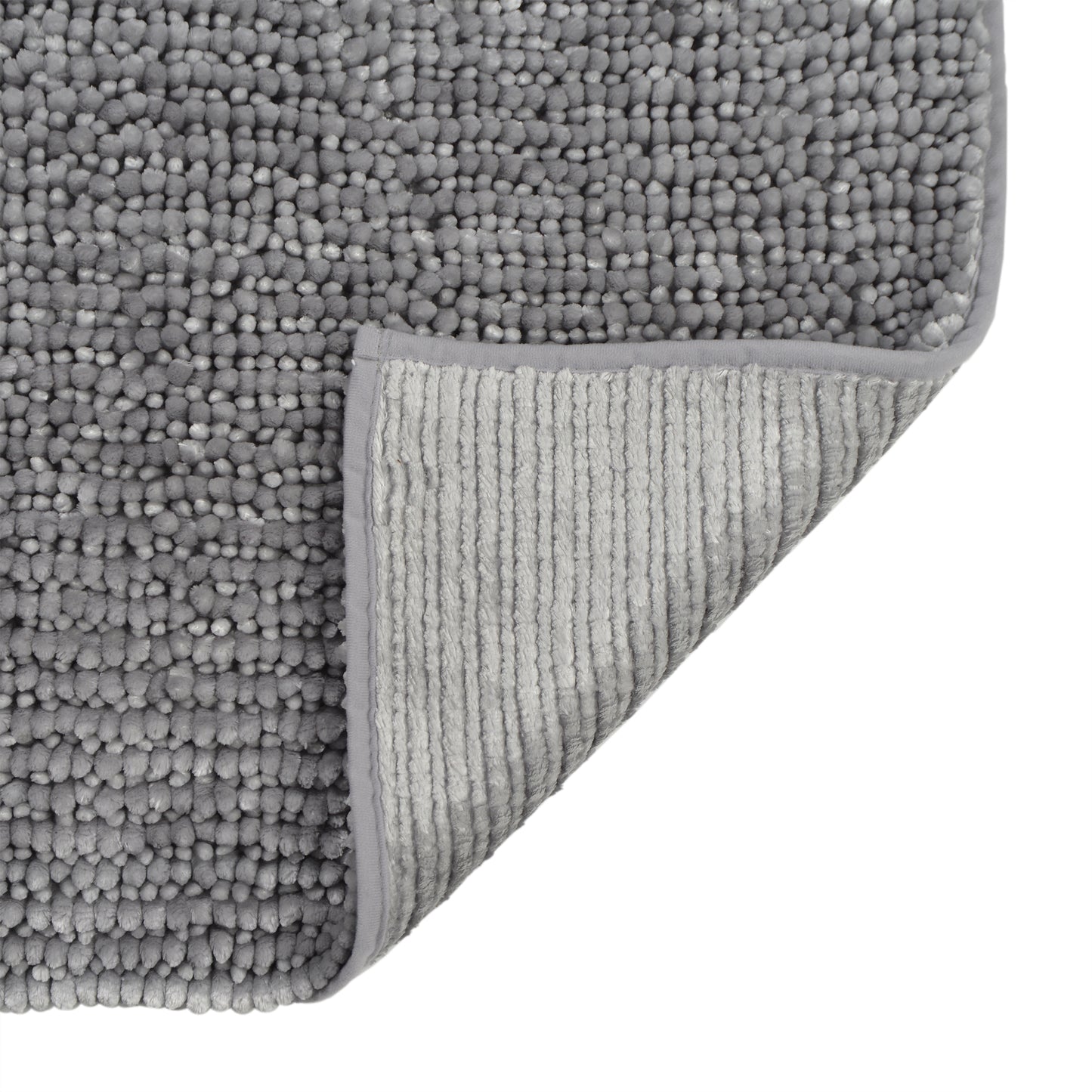 Extra Soft Chenille Bath Mat Silver Grey