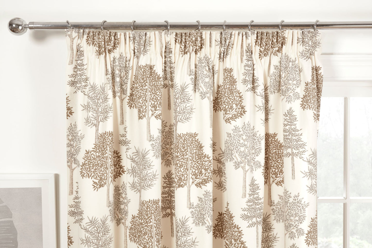 Coppice Tree Design Pair Curtains in Natural
