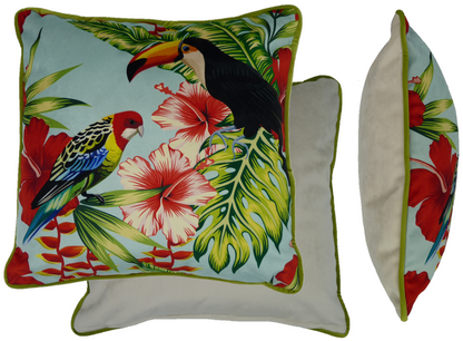 Jungle Birds Multi Colour Cushion Cover