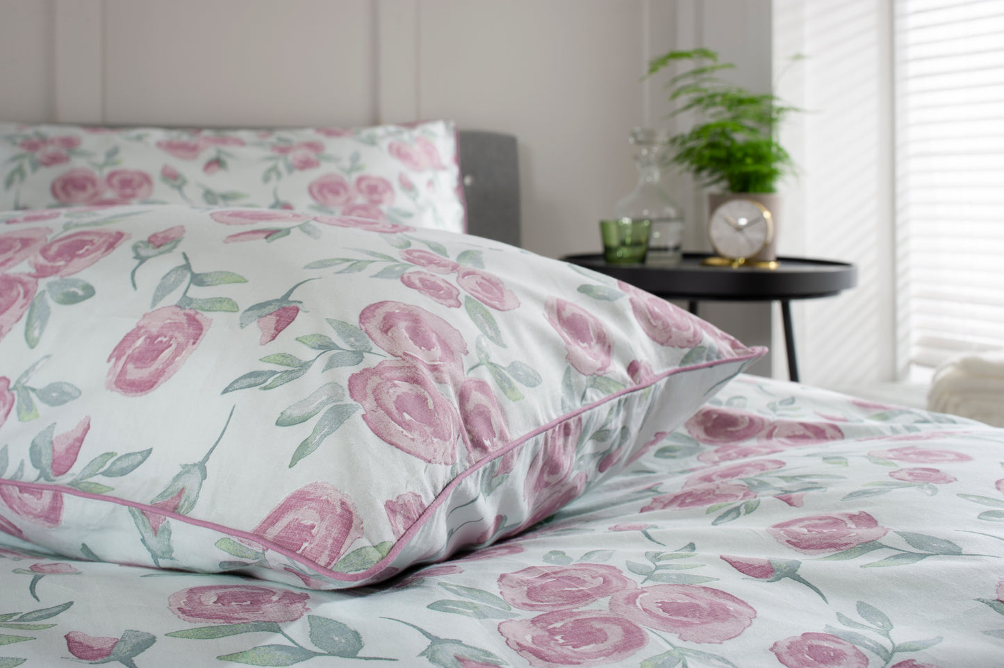 100% Cotton Rose Budd Duvet Cover Set