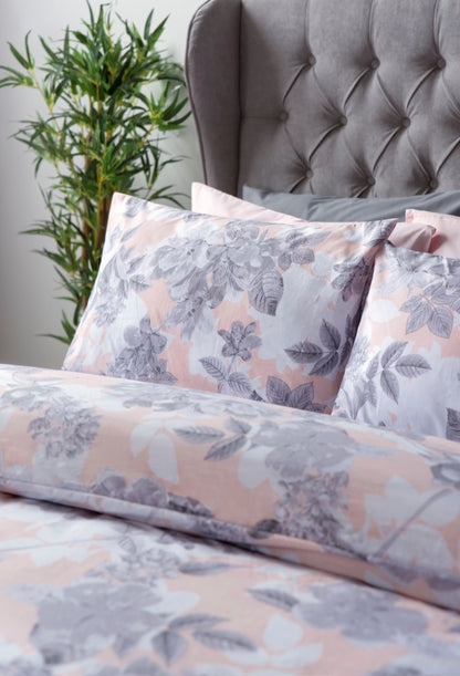 Soft Toned Floral Duvet Set Pinks & Greys