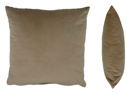 Opulence Velvet Cushion in Biscuit / Taupe