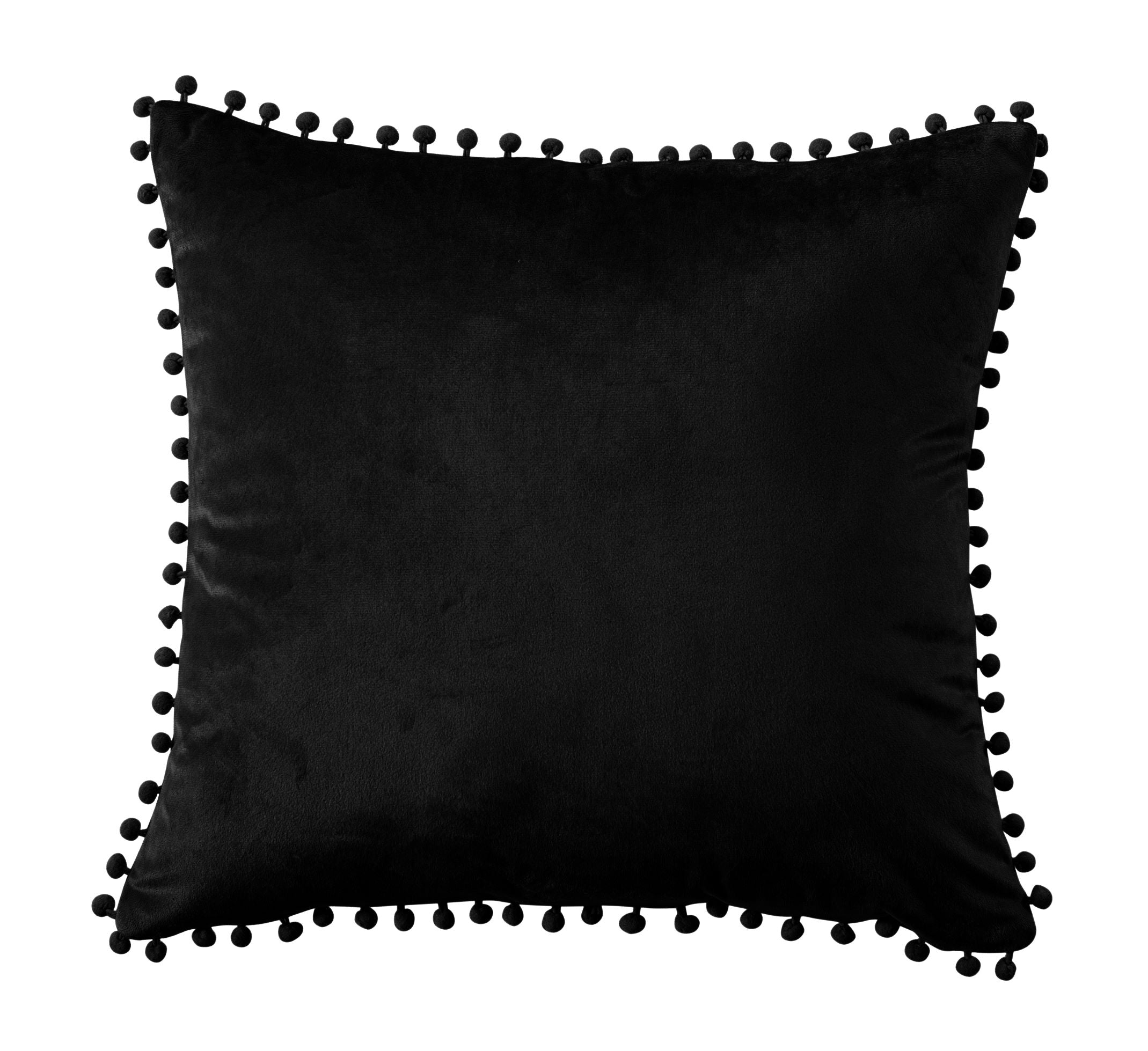 Black and white pom pom pillow hotsell