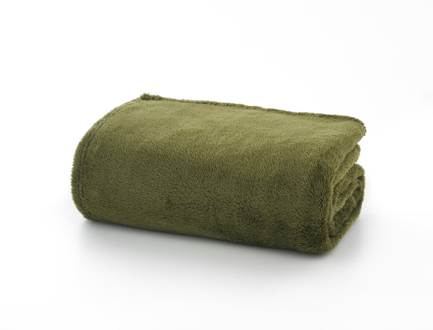 Teddy Fleece Supersoft Throw in Olive Green