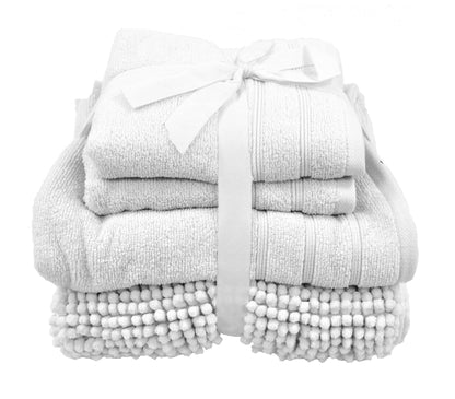 Four Piece Towel Bath Mat Bale White