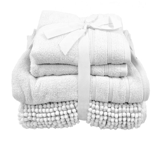 Four Piece Towel Bath Mat Bale White