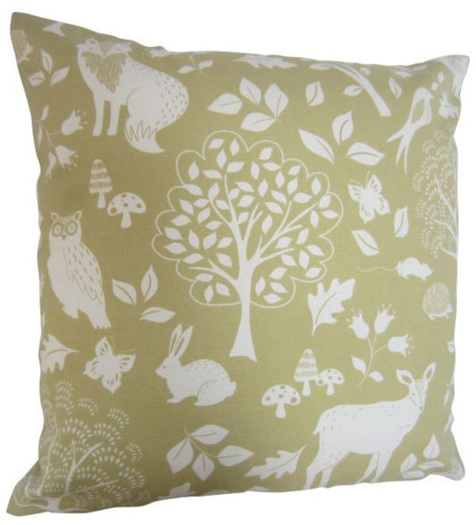 Forest Animal Theme Cushion Cover Gold