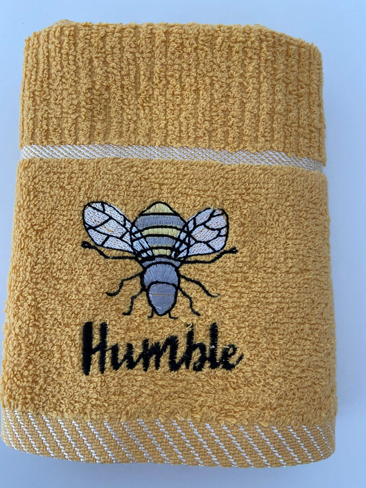 Bee Humble Tea Kitchen Towel in Mustard