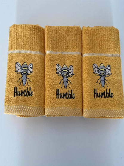 Bee Humble Tea Kitchen Towel in Mustard