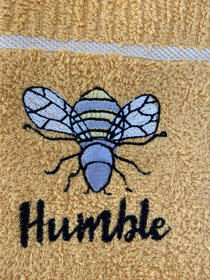 Bee Humble Tea Kitchen Towel in Mustard