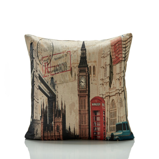 London Theme Big Ben Cushion Cover