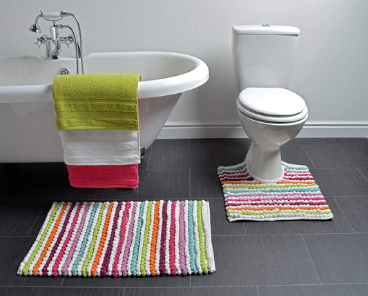 Bobble Bath or Pedestal Mat in Bright Multi Colour