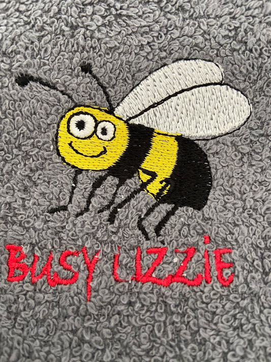 Busy Lizzie Tea Kitchen Towel Grey