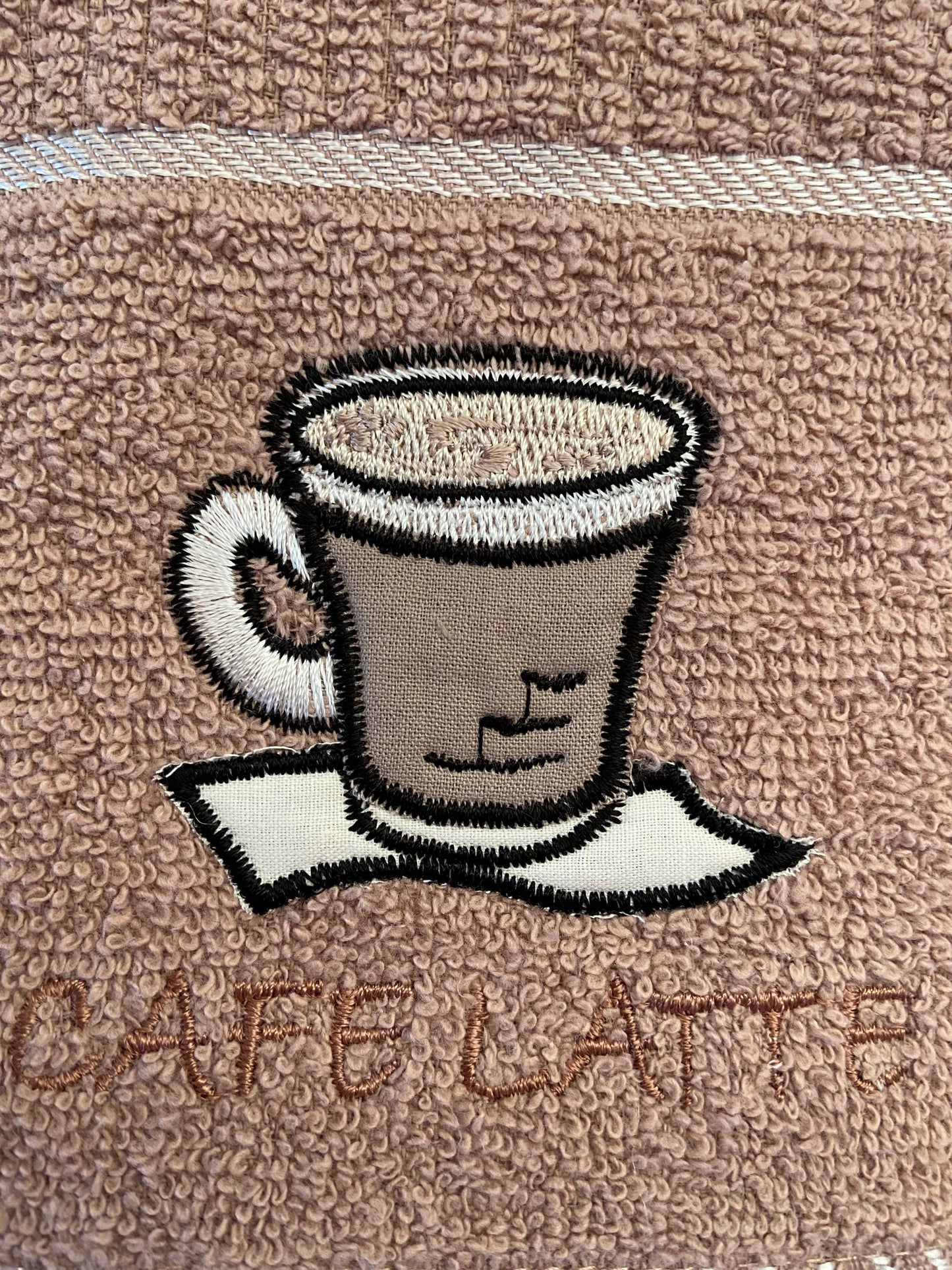 Cafe Latte Design Tea Kitchen Towel Latte