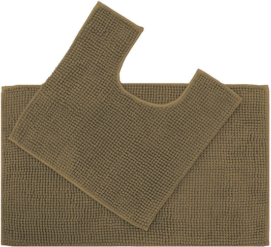 Supersoft Micro Chenille Bath Mat Set Mocha