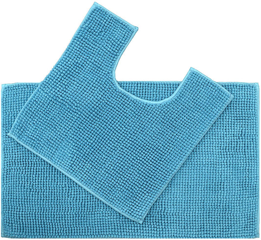 Supersoft Micro Chenille Bath Mat Set Turquiose