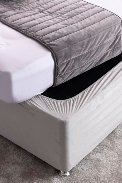 Faux Suede Divan Bed Base Wrap in Cloud Grey