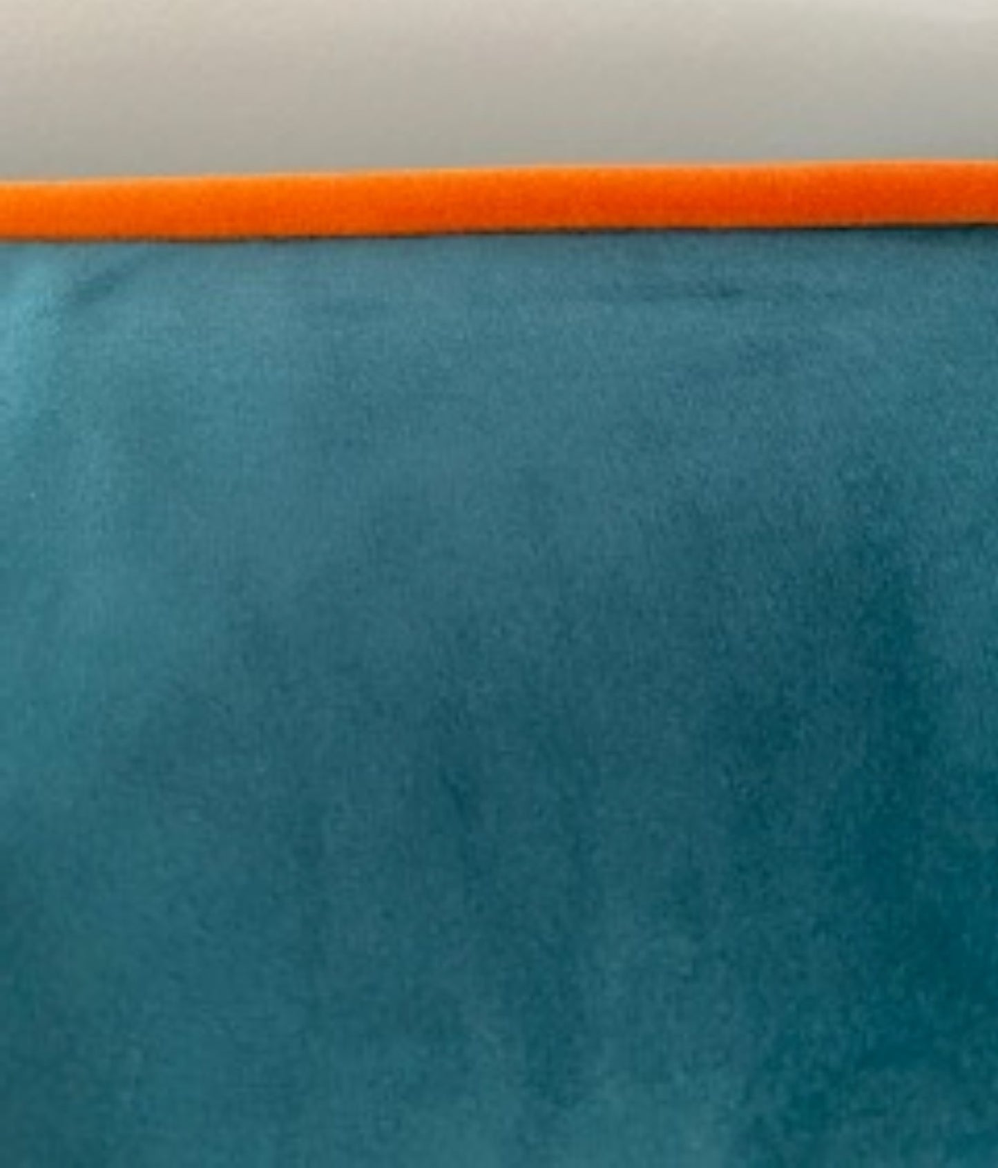 Soft Velvet Feel Cushion Teal & Pumpkin Orange