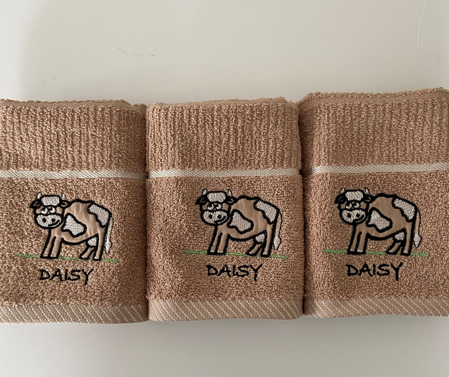 'Daisy' Cow Tea Kitchen Towel Latte