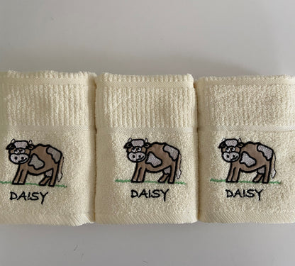 'Daisy' Cow Tea Kitchen Towel Cream