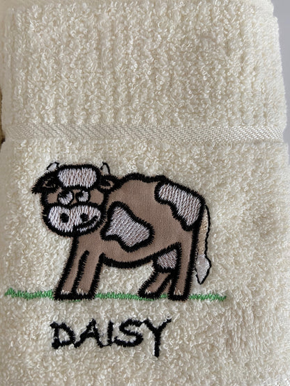 'Daisy' Cow Tea Kitchen Towel Cream